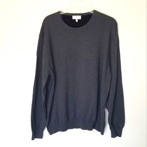 Hickey Freeman cotton cashmere crew neck sweater gray